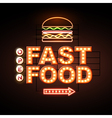fast food neon sign vector image