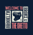 vintage urban typography with tyrannosaurus head vector image