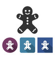 gingerbread man icon in different variants vector image