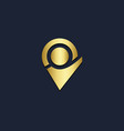 poin location pin gold logo vector image vector image