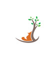 fox under tree logo clipart vector image