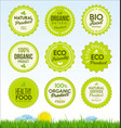 set healthy organic farm fresh product badges vector image vector image
