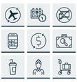 set of 9 transportation icons includes vector image vector image