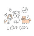 set of cute handdrawn dogs isolated vector image vector image