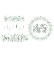 spring floral frame and seamless border vector image