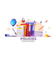 banner policies rules and agreement vector image vector image