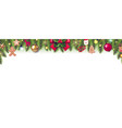 christmas garland and red golden vector image vector image