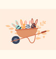 easter boho eggs in cart vector image