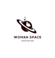 saturn planet with woman astronaut spacewoman vector image vector image