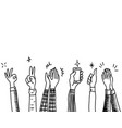 hand drawn sketch style human hands clapping vector image
