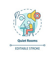 quiet rooms concept icon vector image vector image