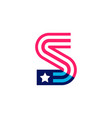 s letter logo made of american stars and stripes vector image