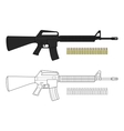 assault rifle with bullets vector image