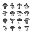black musroom icon set vector image vector image