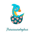 cute parasaurolophus icon vector image