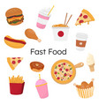 fast food collection on white background vector image