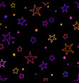 seamless pattern of bright stars on a black vector image