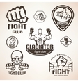 set of fighting club emblems mma boxing labels vector image