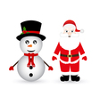 snowman and santa claus vector image