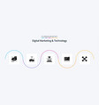 digital marketing and technology glyph 5 icon vector image vector image