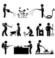 gardening work plant flower grass pictograph icon vector image