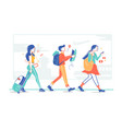 group of tourists flight passengers go on trip vector image vector image