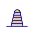 cone road icon isolated contour symbol vector image