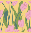 with tulip flowers floral wreath seamless pattern vector image