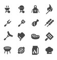 black barbecue icons set vector image