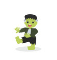 halloween green frankenstein character vector image