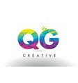qg q g colorful letter origami triangles design vector image