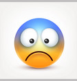 smiley sad emoticon yellow face with emotions vector image vector image