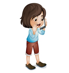 Many kids using computer and cellphone Royalty Free Vector