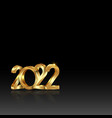 2022 golden 3d numbers happy new year square vector image vector image