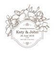 invitation with orchid flowers for wedding vector image