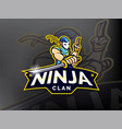 ninja esports mascot logo design vector image vector image
