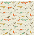 retro sparrow birds pattern vector image vector image