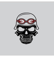 skull in helmet biker theme design template vector image