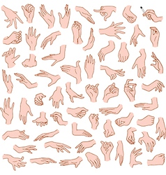 Sign language a to z numbers hands pack lineart Vector Image