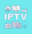 iptv turquoise word concepts banner presentation vector image vector image