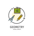 school thin line icon concept vector image vector image