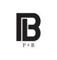 letters pb simple geometric line logo vector image