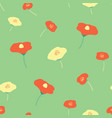 seamless background poppy flower red yellow vector image