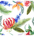 watercolor seamless pattern of tropical leaves vector image vector image