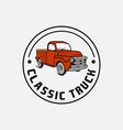 farmers market logo with retro truck vector image vector image