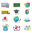school education icons set vector image