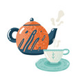 tea time flat hospitality warming comfort vector image vector image