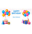 birthday background with realistic elements vector image