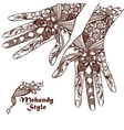 decorative hands with henna tattoos vector image vector image