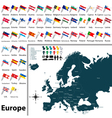 europe political map with flags vector image